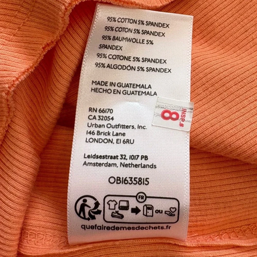 Free People We The Free Kate Tank Top Medium Wild Papaya Orange Ribbed Boho